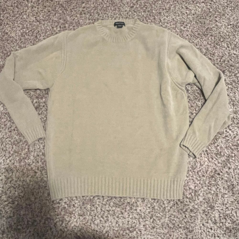 Nautica Classic Beige Cotton-Acrylic Crew Neck Sweater Knit Pullover Size‎ L